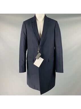 CALVIN KLEIN COLLECTION Size 40 Navy Cotton Blend Coat